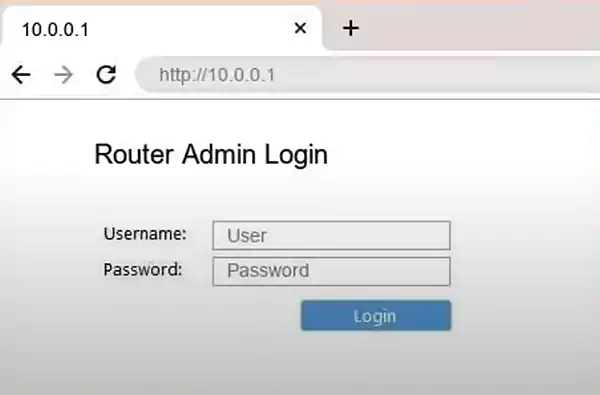 Router admin login page