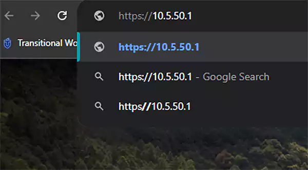 Type https:// 10.5.50.1