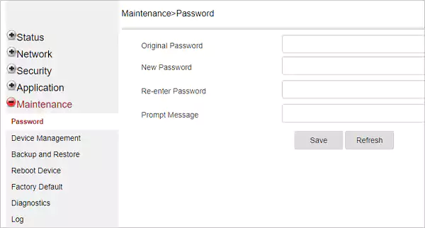 Change the router administration pages password