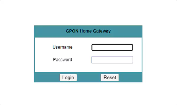 Login for the router administration page